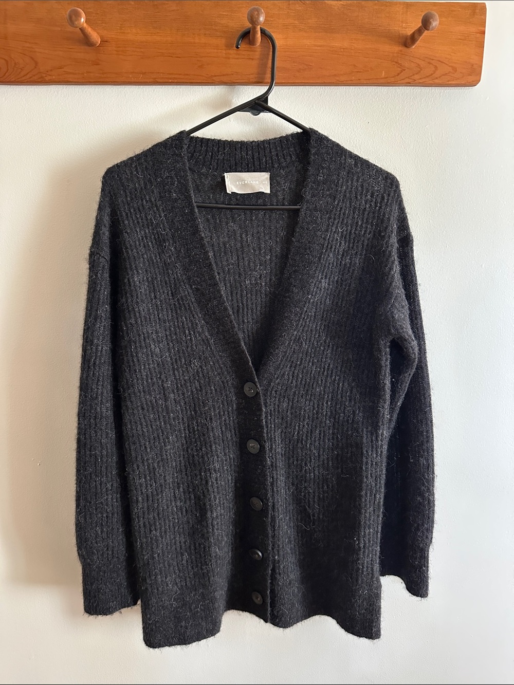 Everlane Black Wool Cardigan, Oversized!!